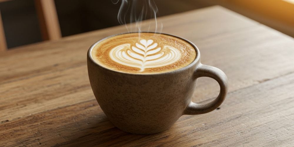 Warm cup of coffee.