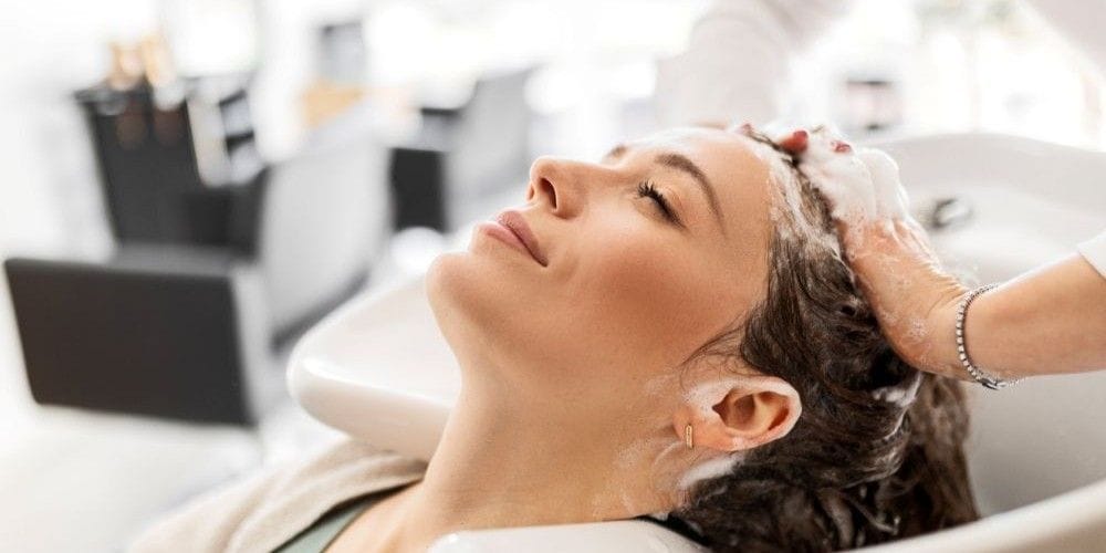 Woman at the hair salon.